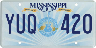 MS license plate YUQ420