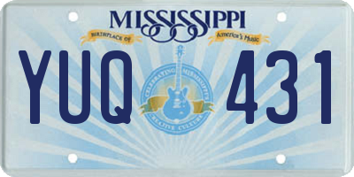 MS license plate YUQ431
