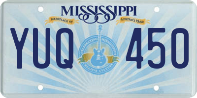MS license plate YUQ450