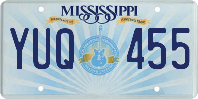 MS license plate YUQ455