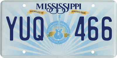 MS license plate YUQ466