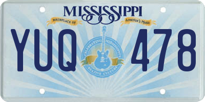 MS license plate YUQ478