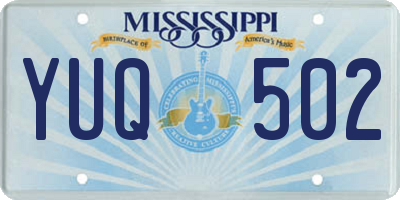 MS license plate YUQ502