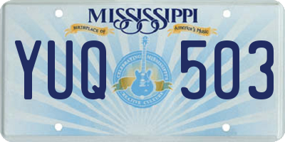 MS license plate YUQ503