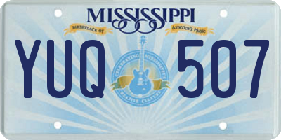 MS license plate YUQ507