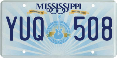 MS license plate YUQ508