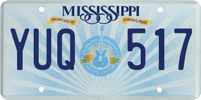 MS license plate YUQ517
