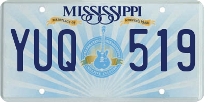 MS license plate YUQ519