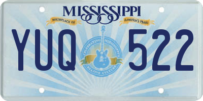 MS license plate YUQ522