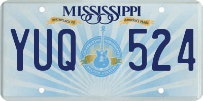 MS license plate YUQ524