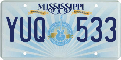 MS license plate YUQ533