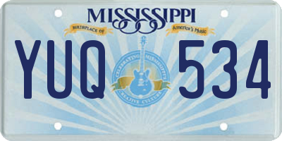 MS license plate YUQ534
