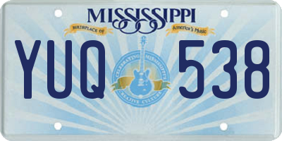 MS license plate YUQ538