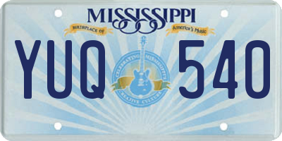MS license plate YUQ540