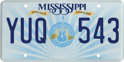 MS license plate YUQ543