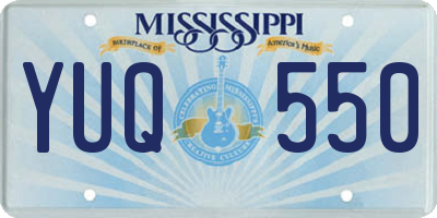 MS license plate YUQ550