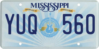 MS license plate YUQ560