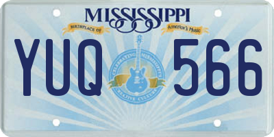 MS license plate YUQ566