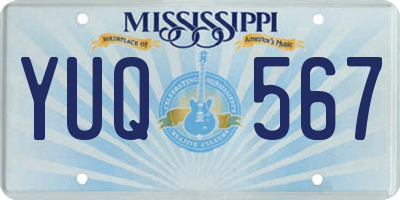 MS license plate YUQ567