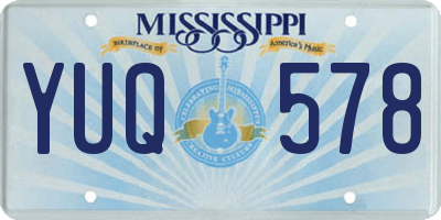 MS license plate YUQ578