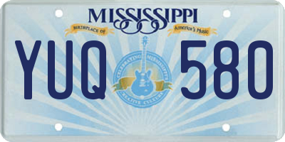 MS license plate YUQ580