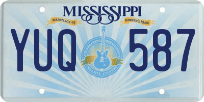 MS license plate YUQ587