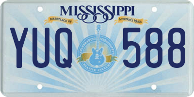 MS license plate YUQ588