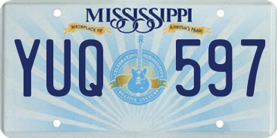 MS license plate YUQ597