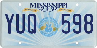 MS license plate YUQ598