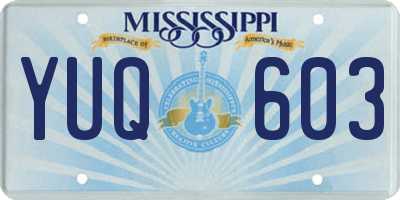 MS license plate YUQ603
