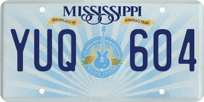 MS license plate YUQ604