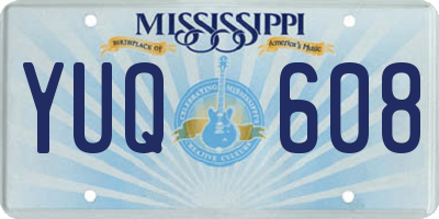 MS license plate YUQ608