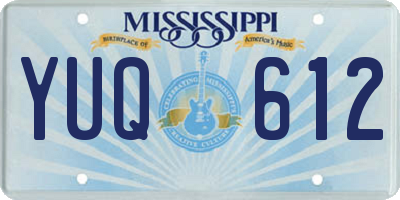 MS license plate YUQ612