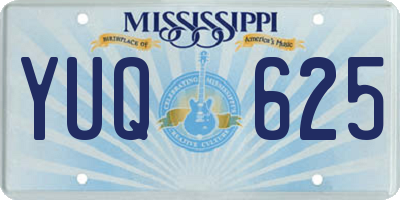MS license plate YUQ625