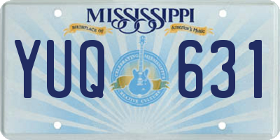 MS license plate YUQ631