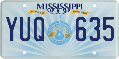 MS license plate YUQ635