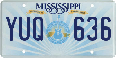 MS license plate YUQ636