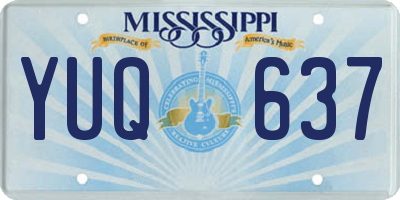 MS license plate YUQ637