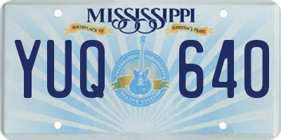 MS license plate YUQ640