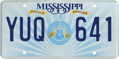 MS license plate YUQ641