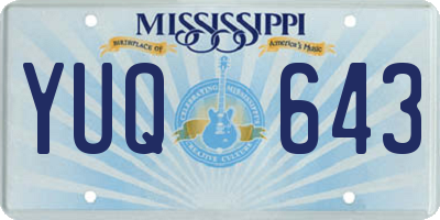 MS license plate YUQ643