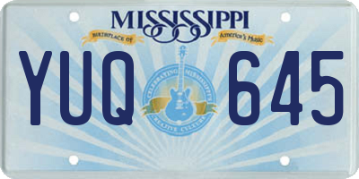 MS license plate YUQ645
