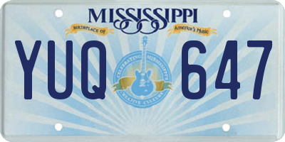 MS license plate YUQ647