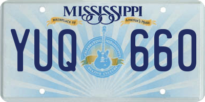 MS license plate YUQ660