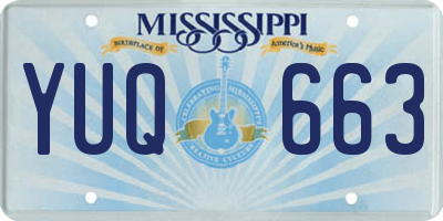 MS license plate YUQ663
