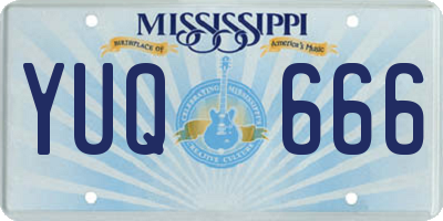 MS license plate YUQ666
