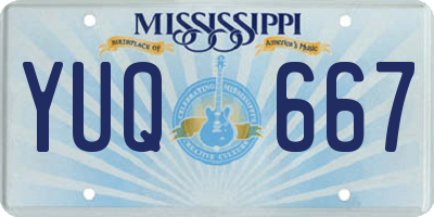 MS license plate YUQ667