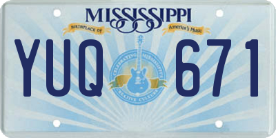 MS license plate YUQ671