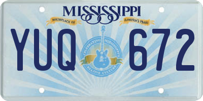 MS license plate YUQ672