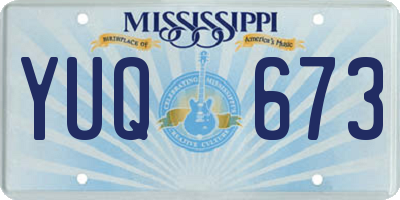 MS license plate YUQ673
